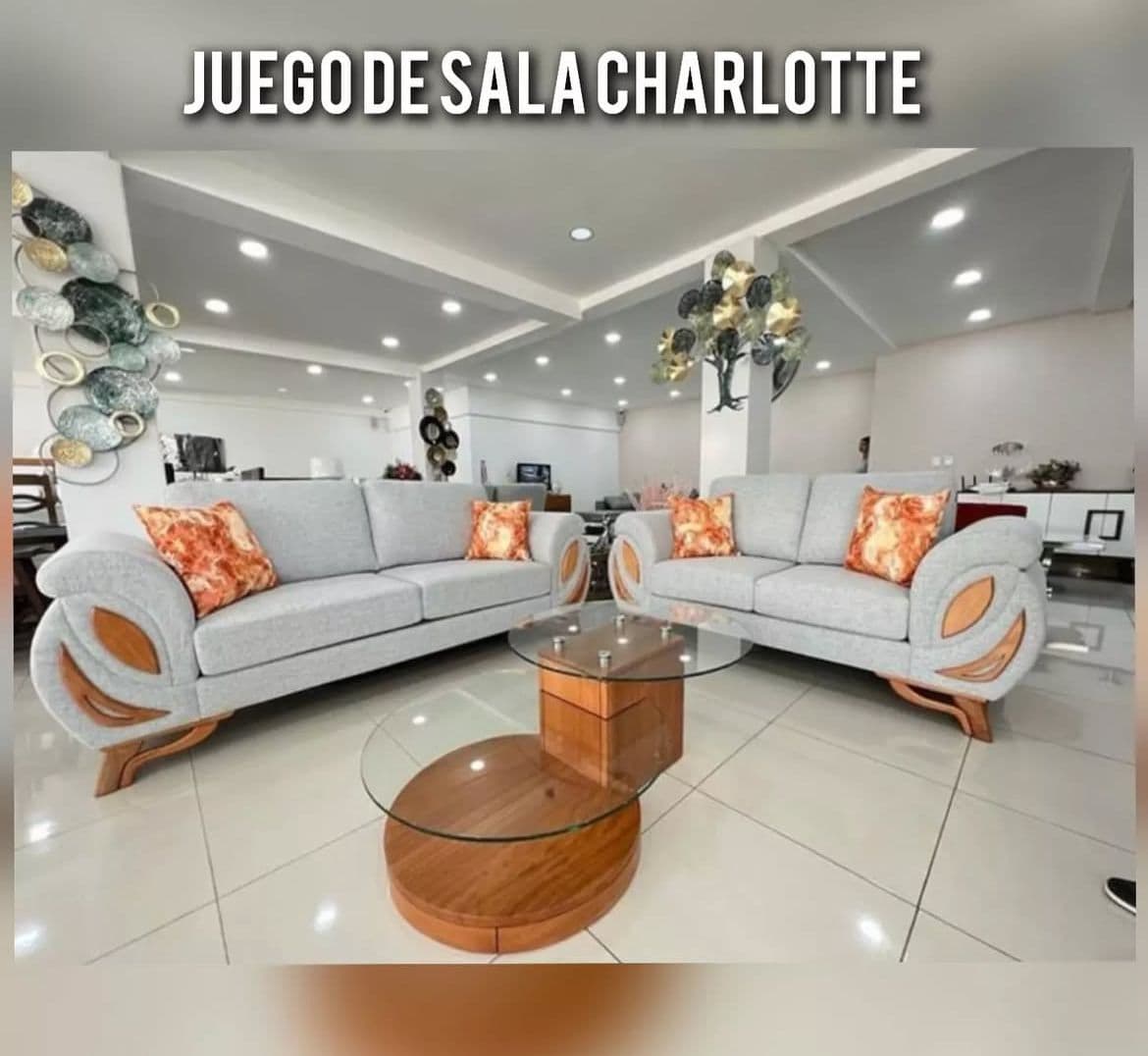 Juego de sala Charlotte en caoba